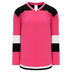 Rare Pink and Black Athletic Knit Hockey Jersey, Size Small